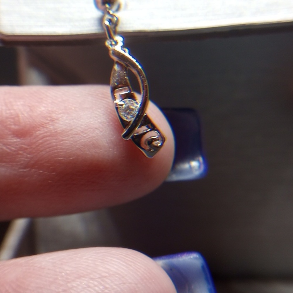 Beautiful LOVE Diamond Rhodium Plating Earrings